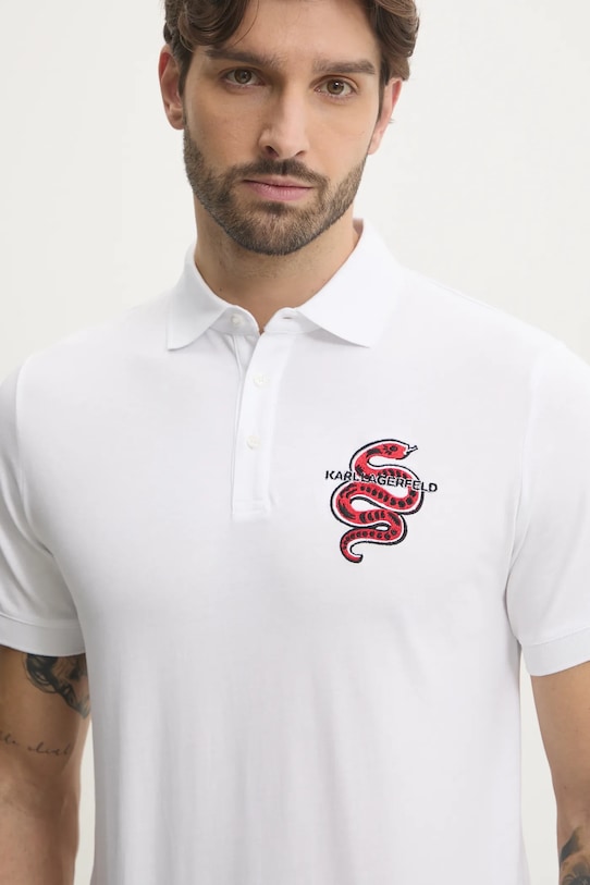 Karl Lagerfeld polo bawełniane biały 551225.745400