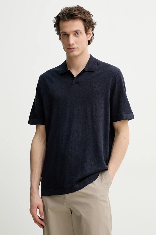 Льняне поло Les Deux regular темно-синій LDM310120