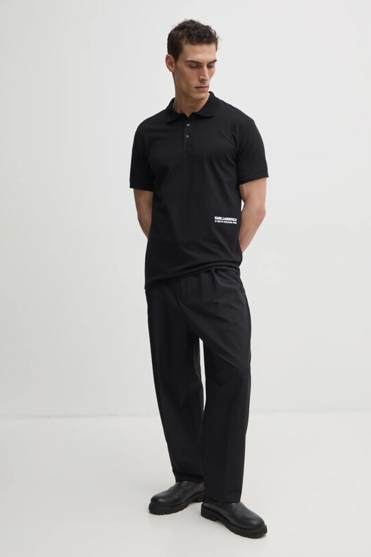 Karl Lagerfeld polo de bumbac 551230.745293 negru SS25