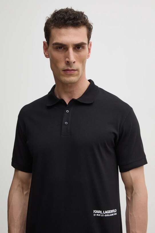 Karl Lagerfeld polo de bumbac negru 551230.745293
