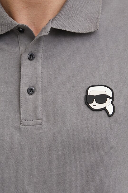 Pamučna polo majica Karl Lagerfeld 551224.745710 siva