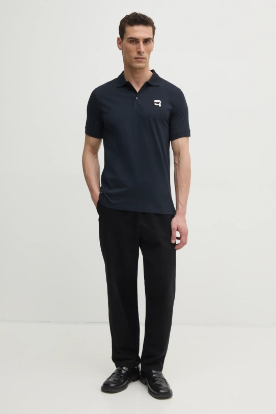 Karl Lagerfeld polo bawełniane 551224.745710 czarny SS25