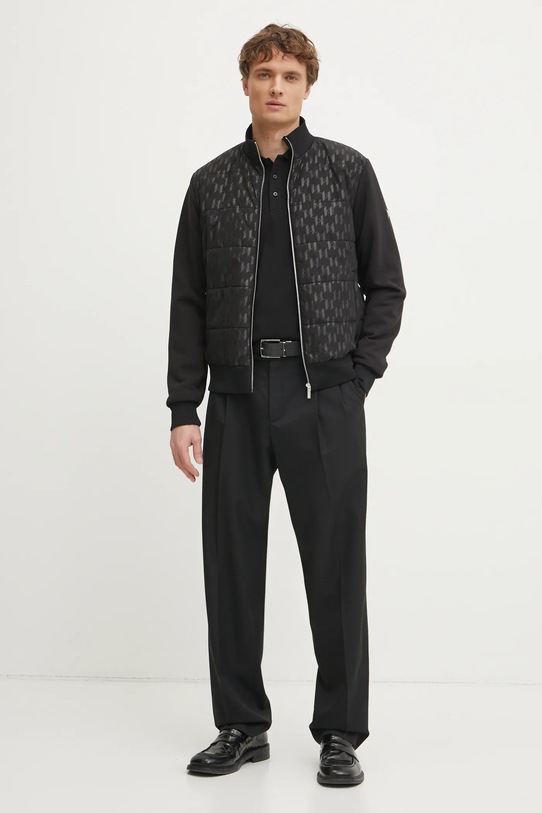 Bavlněné polo tričko Karl Lagerfeld 551225.745094 černá SS25