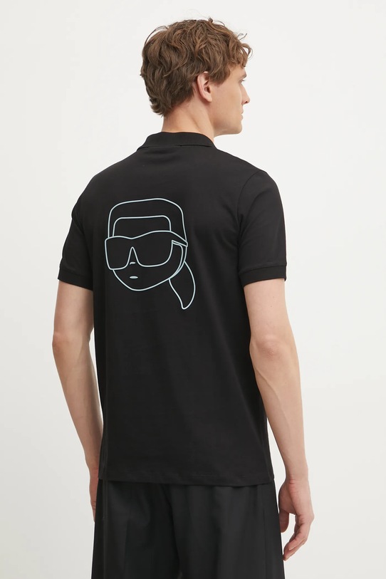 Îmbrăcăminte Karl Lagerfeld polo de bumbac 551225.745094 negru