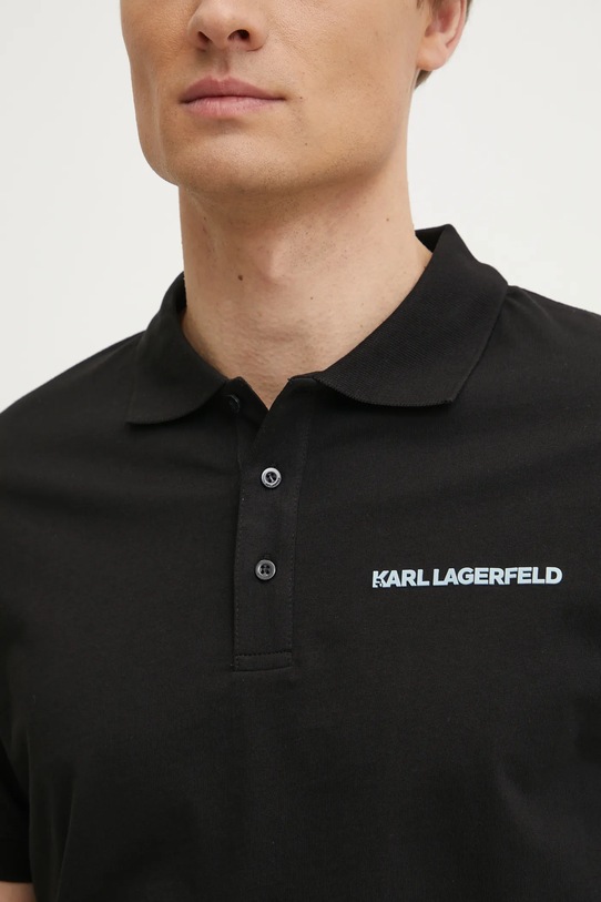 Bavlněné polo tričko Karl Lagerfeld 551225.745094 černá