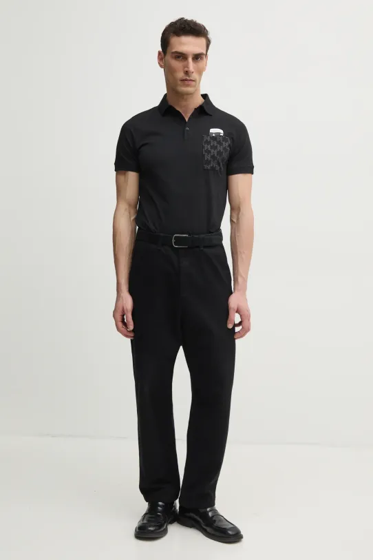 Karl Lagerfeld polo de bumbac 551251.745091 negru SS25