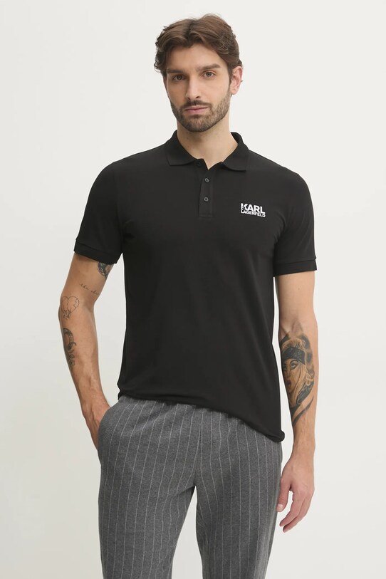 Karl Lagerfeld tricou polo negru 551235.745088