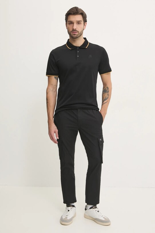 Bavlněné polo tričko Karl Lagerfeld 551200.745080 černá SS25