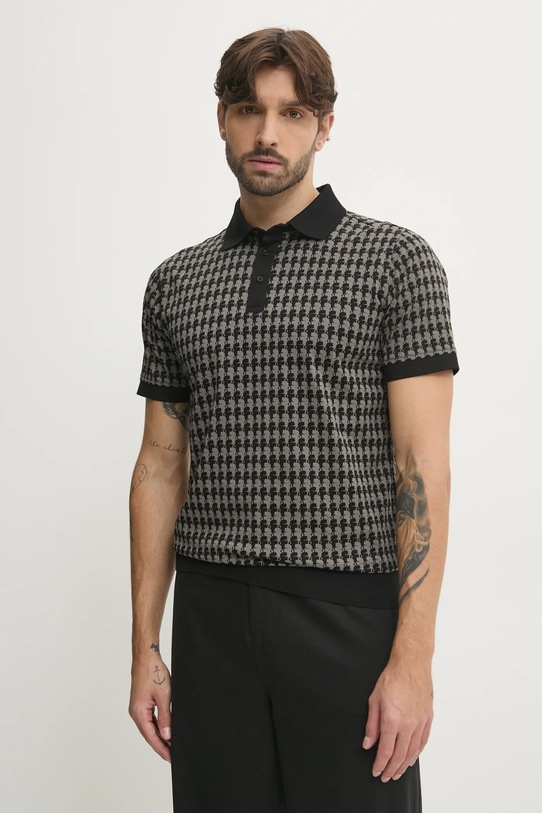 Bavlněné polo tričko Karl Lagerfeld šedá 551202.745084