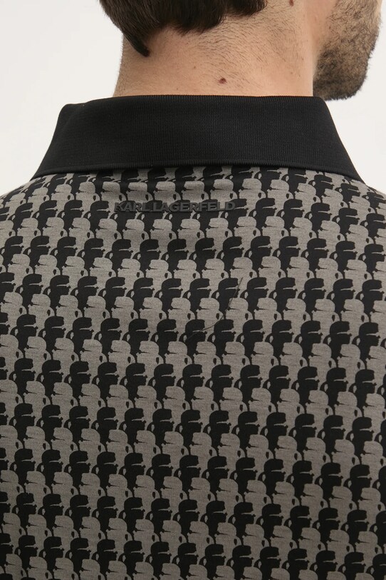 Βαμβακερό μπλουζάκι πόλο Karl Lagerfeld 551202.745084 γκρί