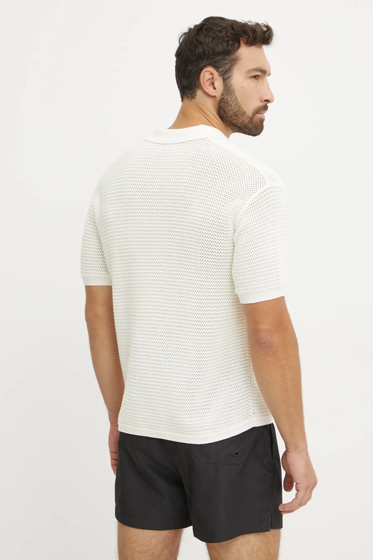 Oblečení Bavlněné polo tričko Karl Lagerfeld A1M46068 béžová