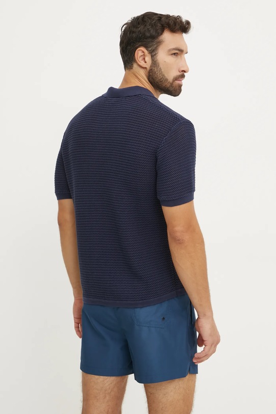 Odzież Karl Lagerfeld polo bawełniane A1M46068 granatowy