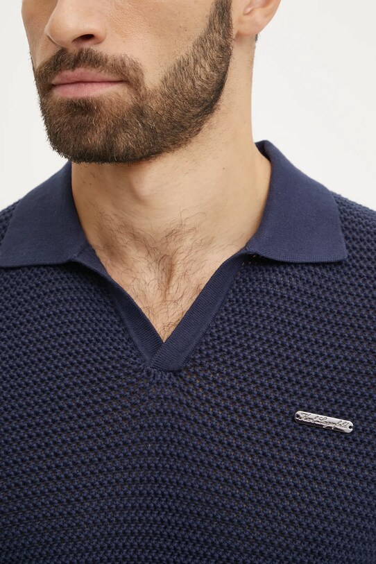 Karl Lagerfeld polo de bumbac A1M46068 bleumarin