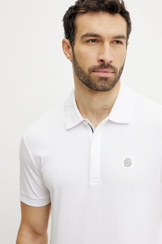 BOSS Green polo de bumbac alb 50533273