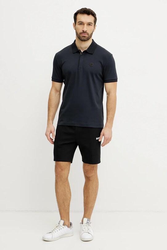 BOSS Green polo bawełniane 50533273 granatowy SS25