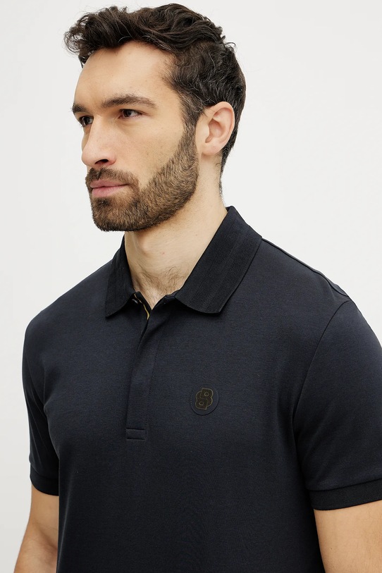 BOSS Green polo bawełniane granatowy 50533273