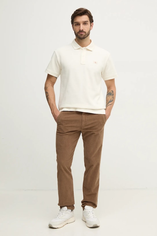 Calvin Klein Jeans polo J30J327040 beżowy SS25