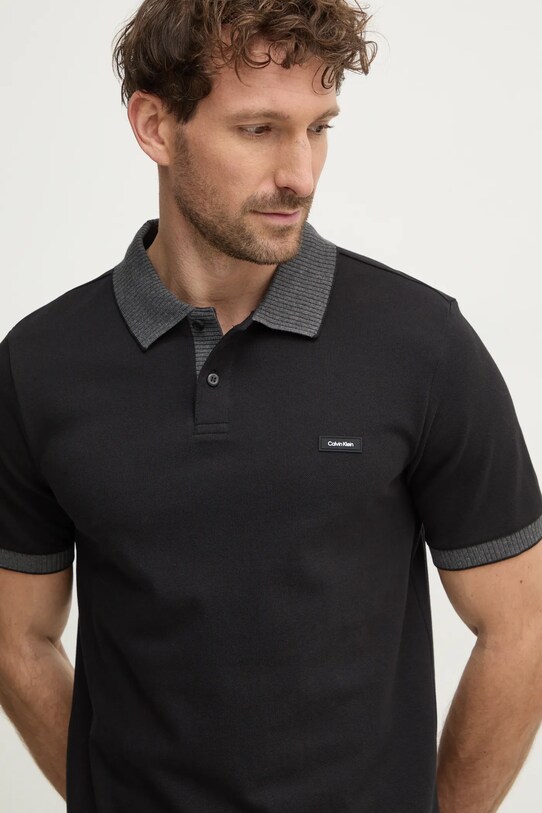 Polo majica Calvin Klein crna K10K113832