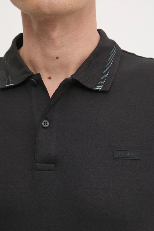 Calvin Klein polo de bumbac K10K113833 negru