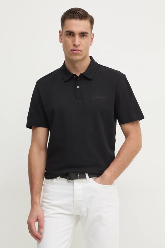 BOSS polo de bumbac negru 50531402