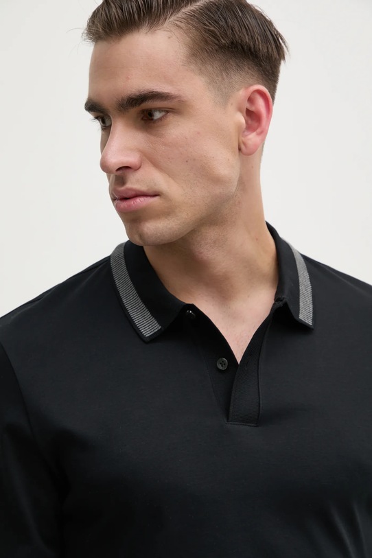 Хлопковый лонгслив BOSS чёрный 50531787