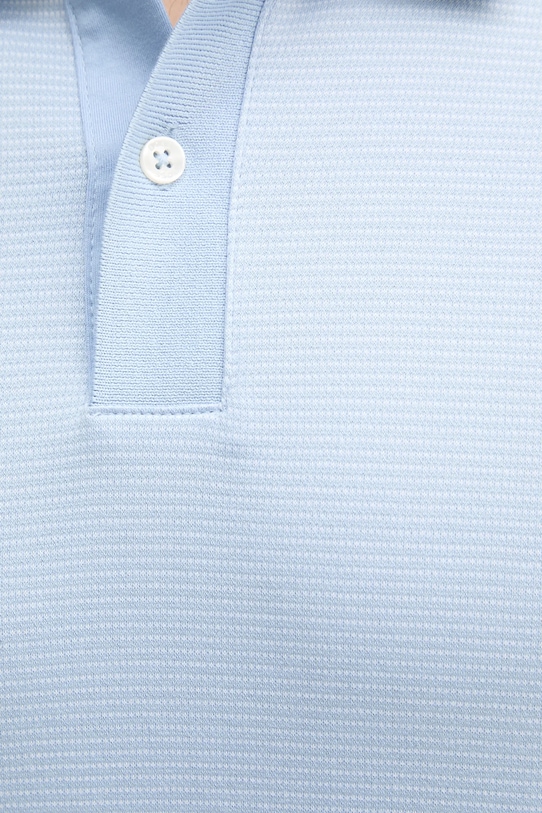 Хлопковое поло BOSS 50532246 голубой