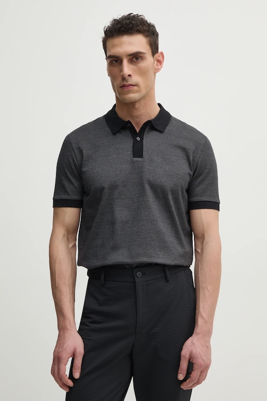 Бавовняне поло BOSS бавовна чорний 50532246