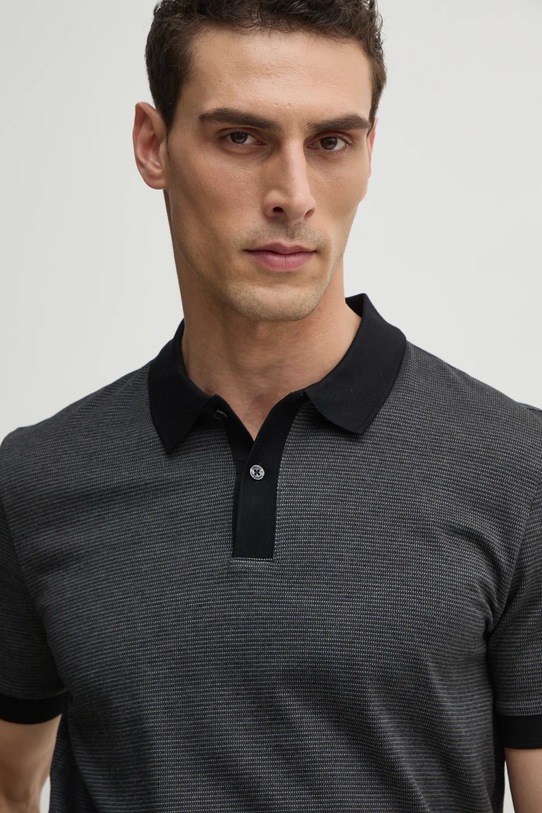 BOSS polo bawełniane czarny 50532246