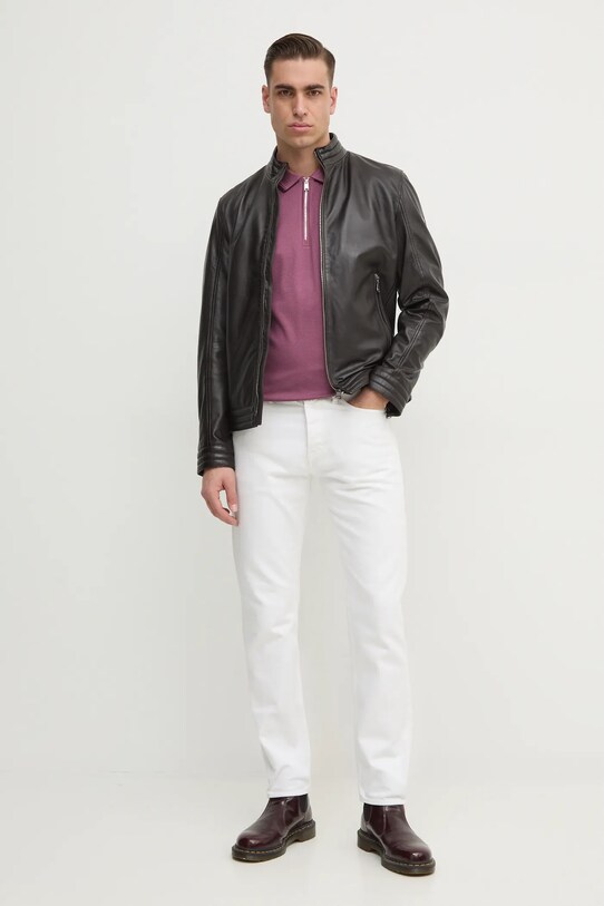 BOSS polo de bumbac 50532612 roz SS25