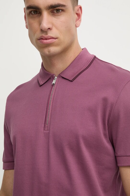 BOSS polo de bumbac roz 50532612