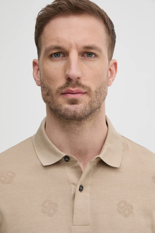 BOSS polo bawełniane beżowy 50532765