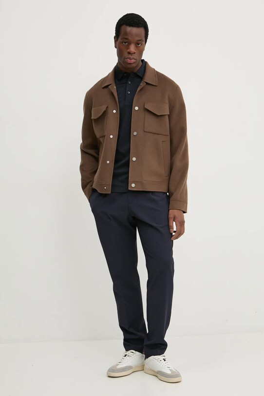 BOSS longsleeve din bumbac 50533572 bleumarin SS25