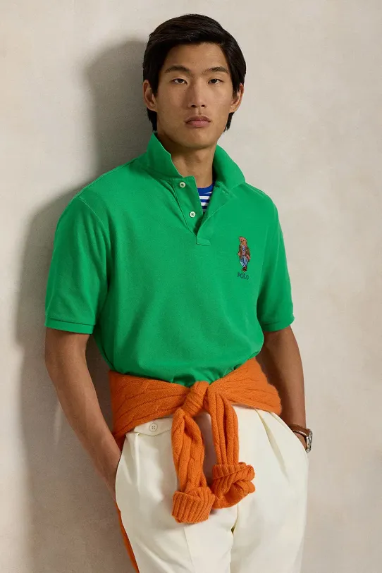 Polo Ralph Lauren polo in cotone semplice verde 710854495