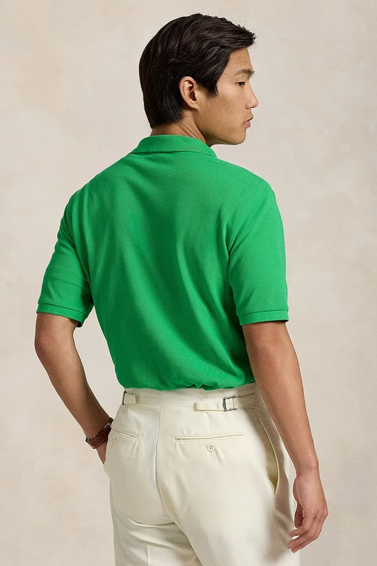 Pamučna polo majica Polo Ralph Lauren 710854495 zelena SS25