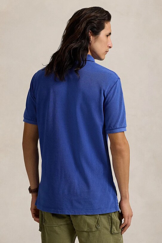 Pamučna polo majica Polo Ralph Lauren 710958188 plava SS25