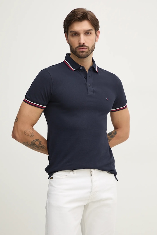 Поло Tommy Hilfiger slim тёмно-синий MW0MW37346
