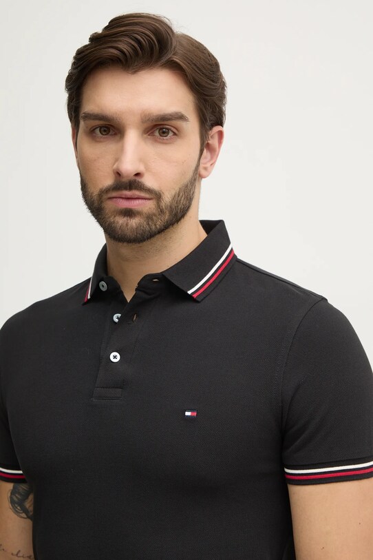 Tommy Hilfiger polo czarny MW0MW37346
