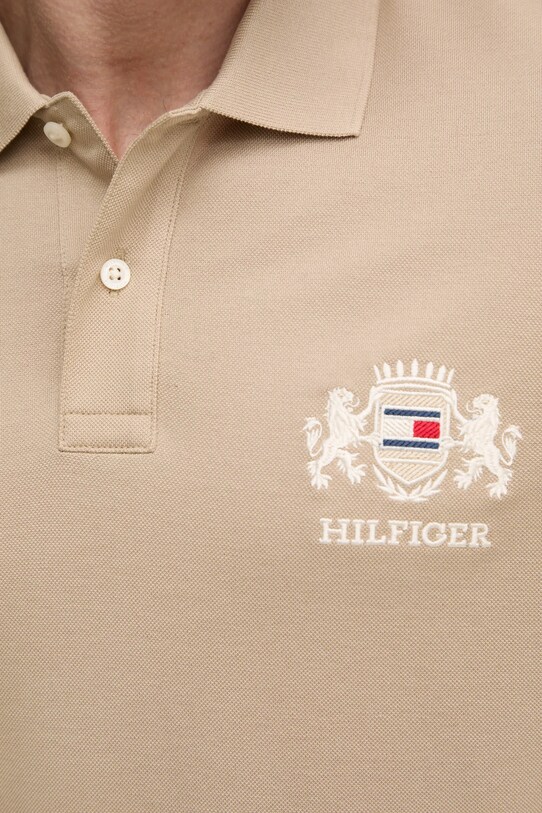 Tommy Hilfiger polo bawełniane MW0MW37516 beżowy
