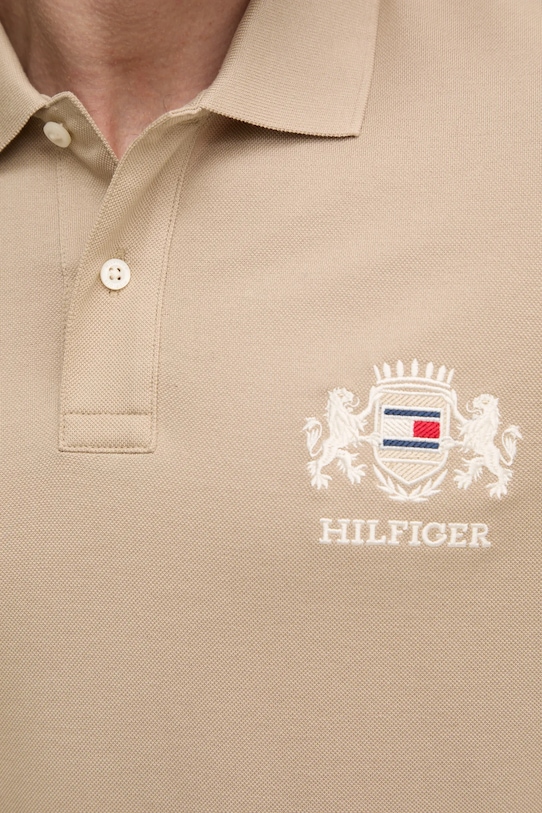 Хлопковое поло Tommy Hilfiger MW0MW37516 бежевый