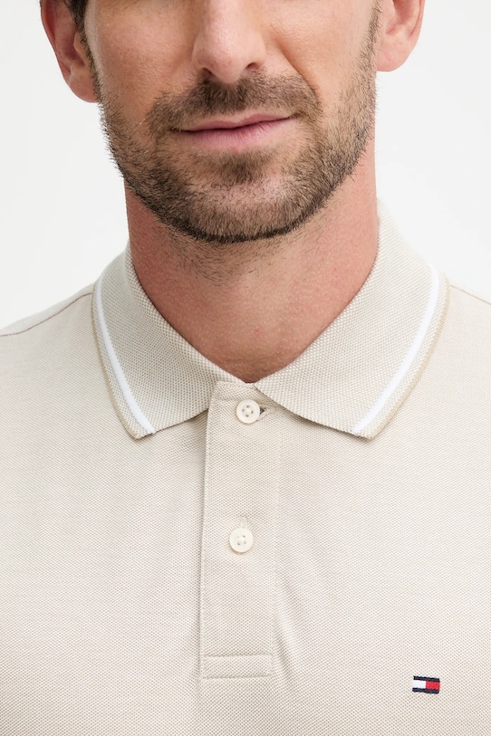 Bavlnené polo tričko Tommy Hilfiger MW0MW37522 béžová
