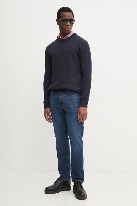 Tommy Hilfiger polo de bumbac MW0MW37525 burgundia SS25