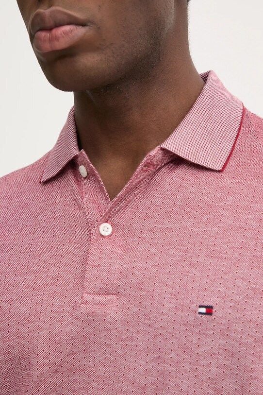 Tommy Hilfiger polo de bumbac MW0MW37525 burgundia