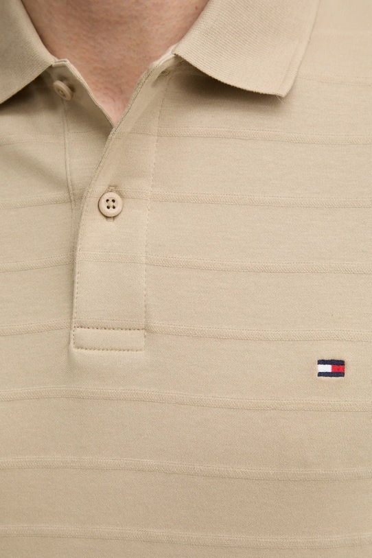 Бавовняне поло Tommy Hilfiger MW0MW37528 бежевий
