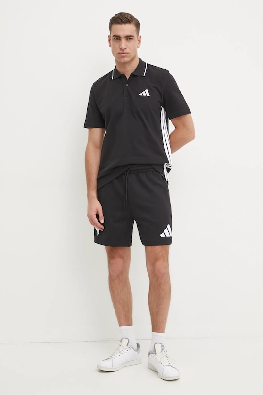 adidas polo de bumbac Essentials JE6380 negru SS25