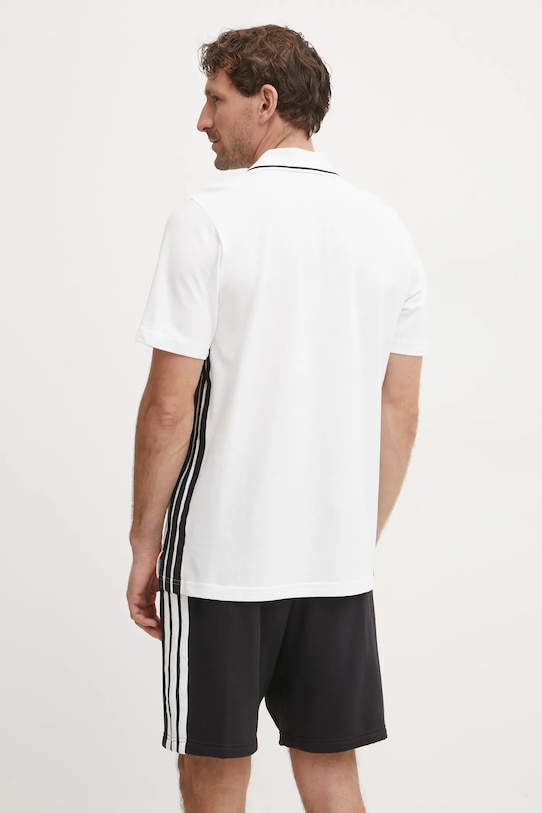 Ρούχα Βαμβακερό μπλουζάκι πόλο adidas Essentials JE6383 λευκό