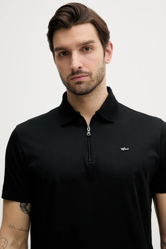 Бавовняне поло Paul&Shark чорний 24411249