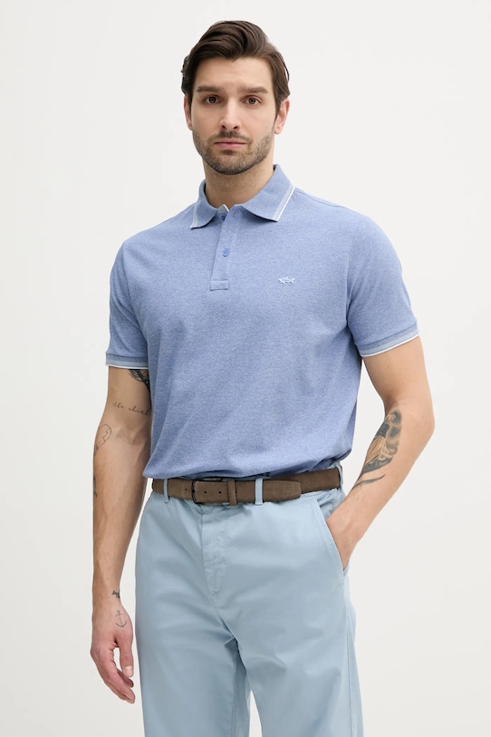 Paul&Shark polo bawełniane wzorzyste fioletowy 25411205