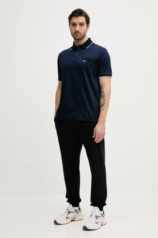 Pamučna polo majica Paul&Shark 25411209 mornarsko plava SS25