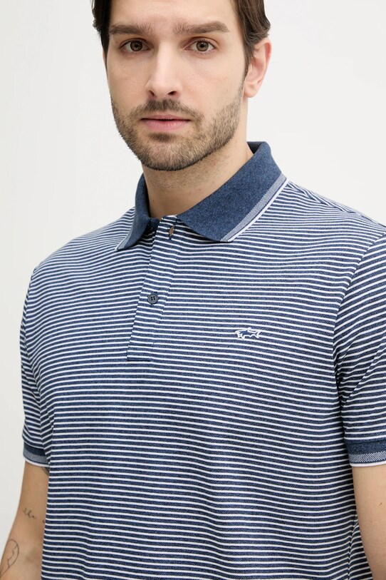 Bavlněné polo tričko Paul&Shark námořnická modř 25411226