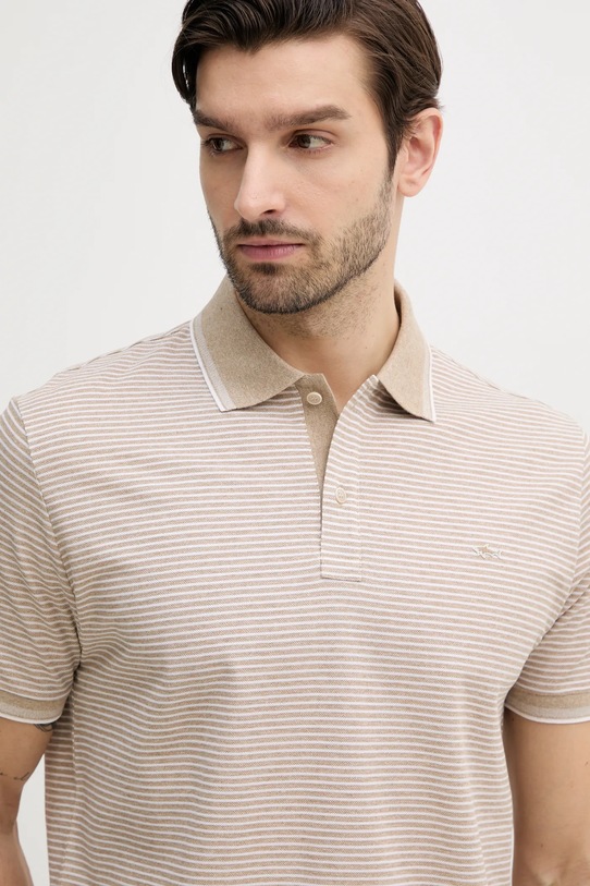 Bavlněné polo tričko Paul&Shark béžová 25411226